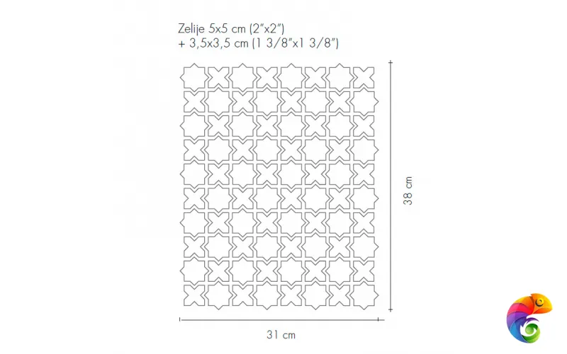Керамогранит Etruria Design XXS Zelije 5 Su Rete E Moro 31x38