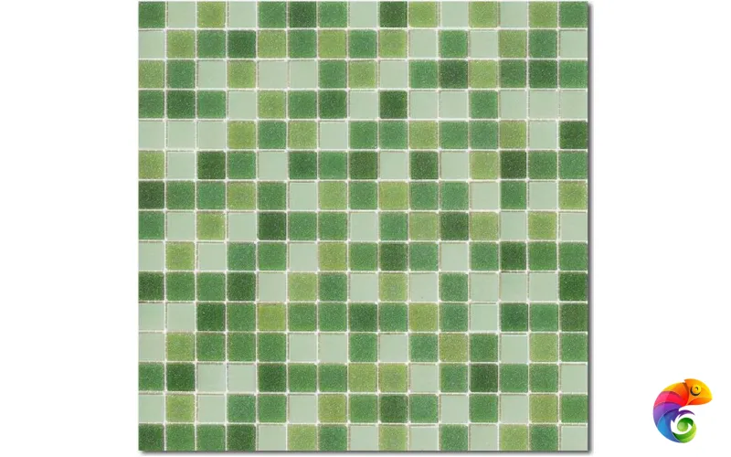 Rose Mosaic Смесь из стеклянной мозаики 2x2 Aquatica Mojito R+ сетка 327x327