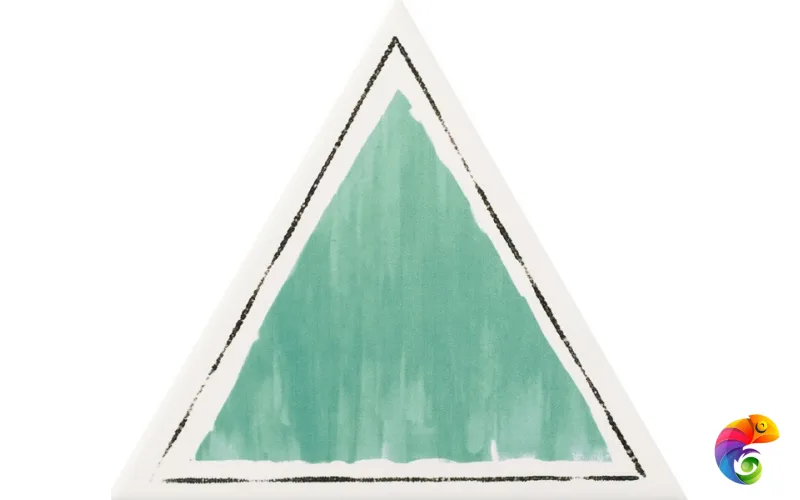 Керамическая плитка Petracers Triangolo Cornice Verde Su Bianco 17x17