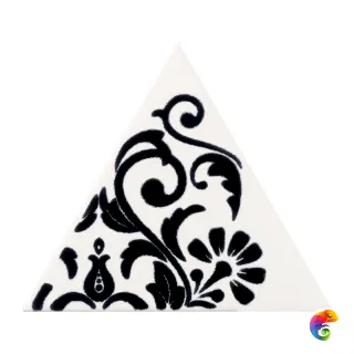 Керамическая плитка Petracers Triangolo Ricciolo Nero Su Bianco 17x17