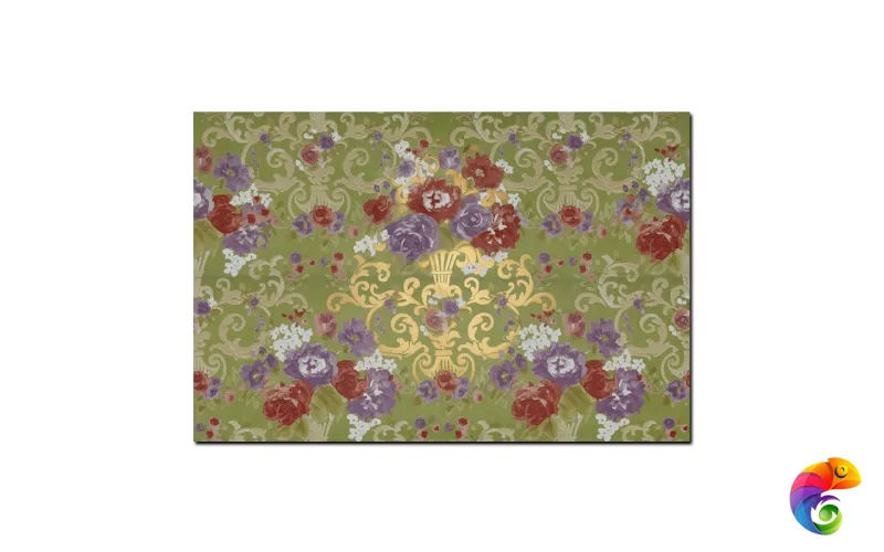 Керамическая плитка Petrachers Primavera Romana Fioritura Oro Su Verde Luc 65x97,7