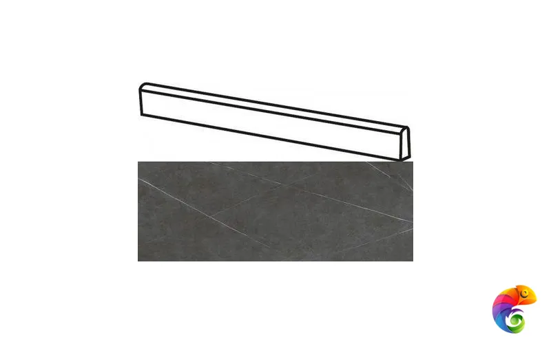 Керамогранит Italon Metropolis Battiscopa Imperial Black 7,2x60
