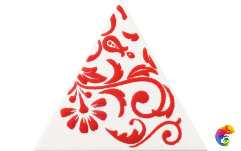 Керамическая плитка Petracers Triangolo Ricciolo Rosso Su Bianco 17x17