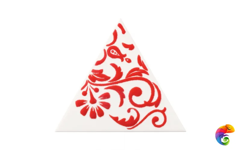 Керамическая плитка Petracers Triangolo Ricciolo Rosso Su Bianco 17x17