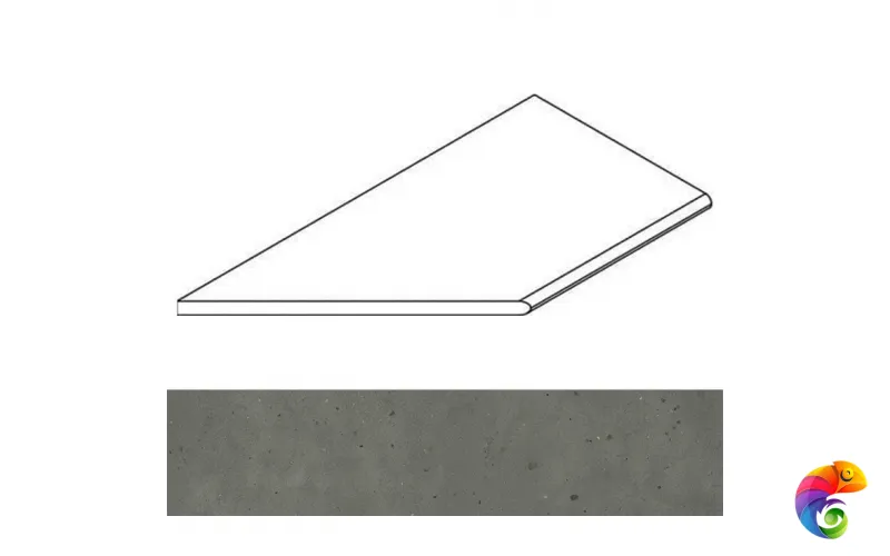 Italon Бордюр из керамогранита Avantgarde Black Bordo 30x120 Round Sx