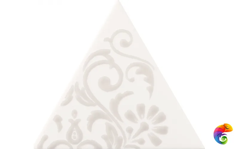 Керамическая плитка Petracers Triangolo Ricciolo Grigio Su Bianco 17x17