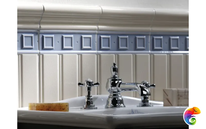 Вставка Ceramiche Grazia Boiserie Square Genziana 6,5x20