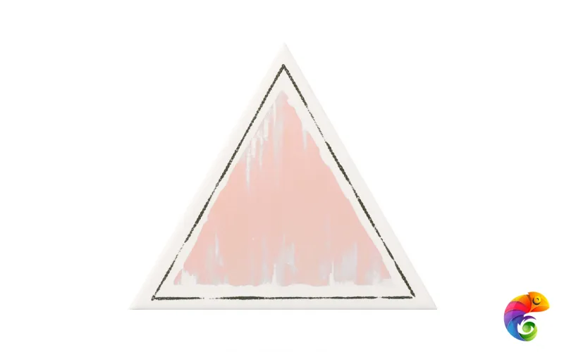 Керамическая плитка Petracers Triangolo Cornice Rosa Su Bianco 17x17