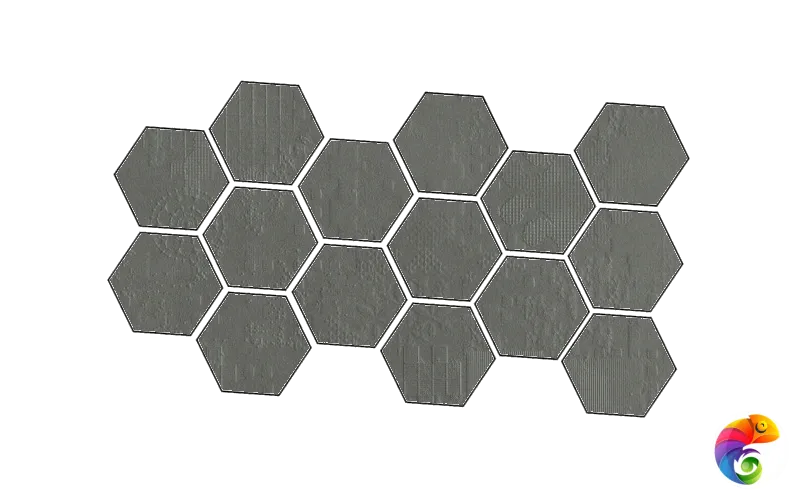 Керамогранит Mutina Dechirer Mosaico Random Decor Piombo Matt 22x45