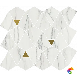Italon Керамогранитная мозаика Charme Advance Mosaico Platinum Vertex 25,8x30