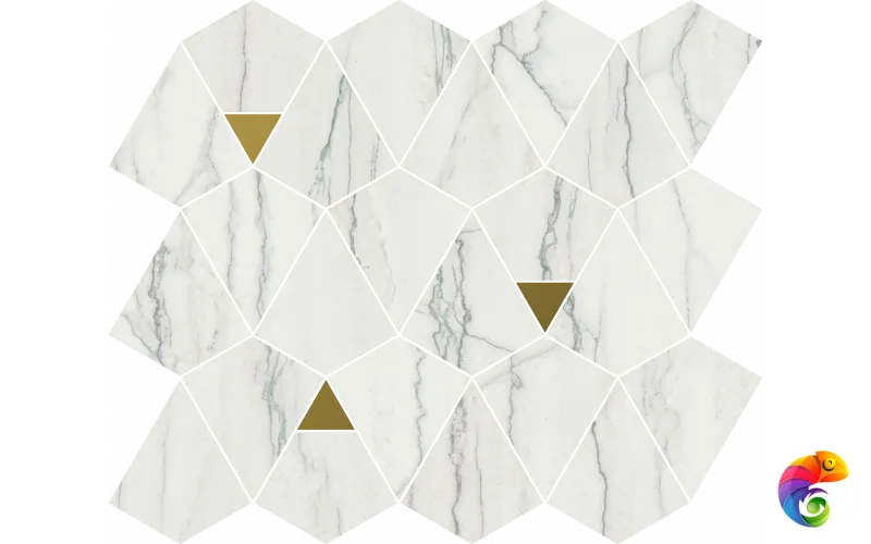 Italon Керамогранитная мозаика Charme Advance Mosaico Platinum Vertex 25,8x30
