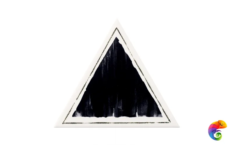 Керамическая плитка Petracers Triangolo Cornice Nero Su Bianco 17x17