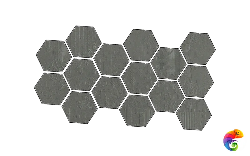Керамогранит Mutina Dechirer Mosaico Random Decor Piombo Matt 22x45