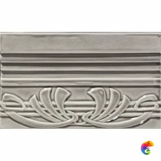 Бордюр Ceramiche Grazia Epoque Terminale Deco Diamantato Grey Craquele 12x20