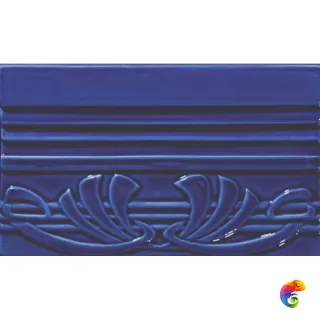 Бордюр Ceramiche Grazia Epoque Terminale Deco Cobalt Craquele 12x20