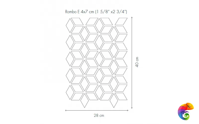Керамогранит Etruria Design XXS Rombo E Su Rete Moro 28x40