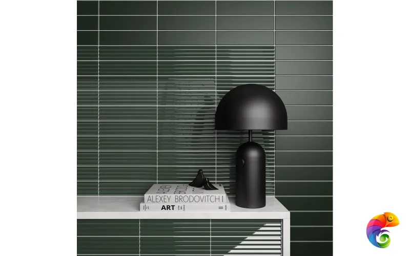 Плитка Equipe Costa Nova Laurel Onda Green Glossy 5x20 см
