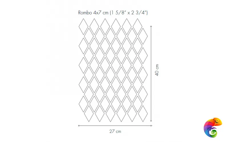 Керамогранит Etruria Design XXS Rombo Su Rete Tabacco 27x40