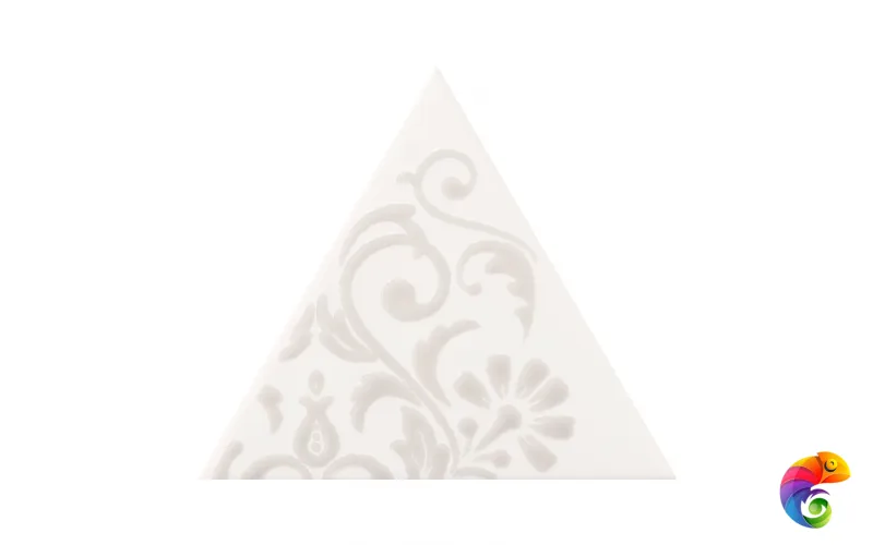 Керамическая плитка Petracers Triangolo Ricciolo Grigio Su Bianco 17x17