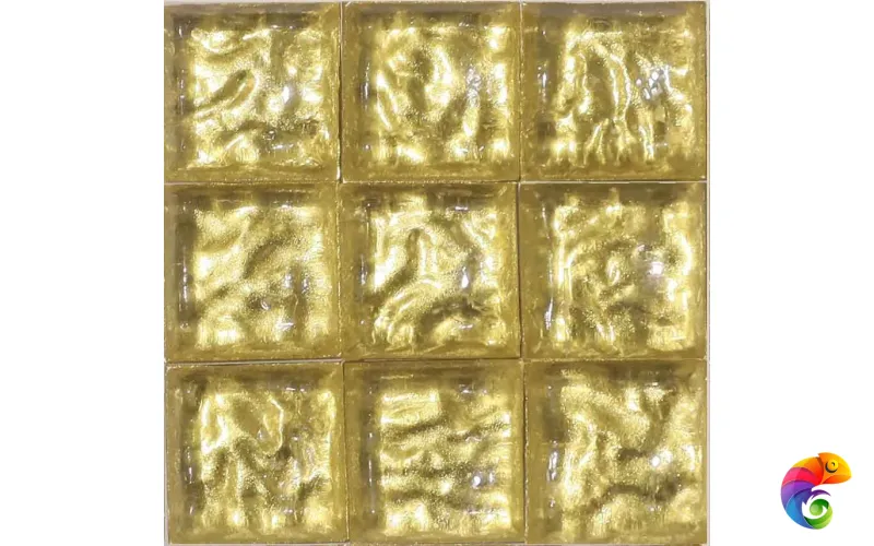 Agold Стеклянная мозаика  золото формованное гофрированное желтое размер чипа 1.5x1.5мм