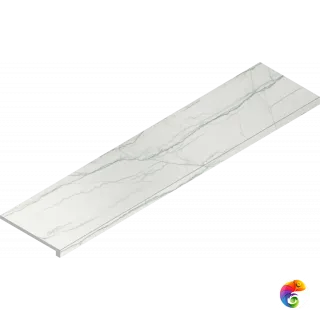 Italon Керамогранитная ступень Charme Advance Scalino Ang. DX Platinum 33x120