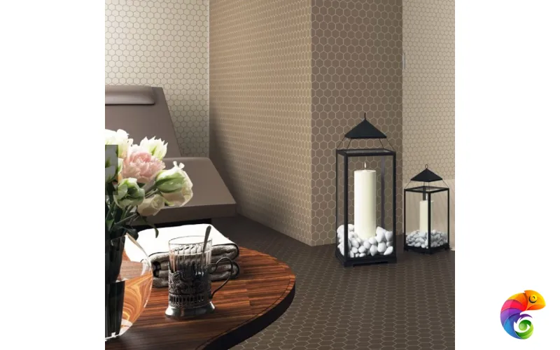 Керамогранит Etruria Design XXS Esagono Su Rete Biscotto 34x38