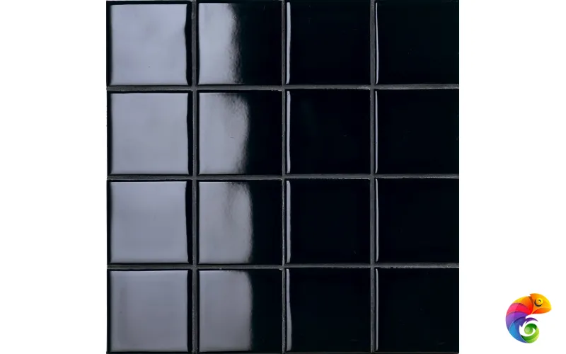 Керамогранит Mutina Din Black Glossy 7,4X7,4 Rete 30,2X30,2