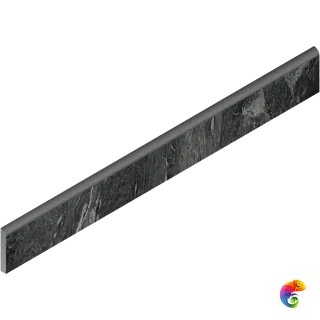 Italon Керамогранитный плинтус Skyfall Battiscopa Nero Smeraldo 7,2x60 Cer Ret