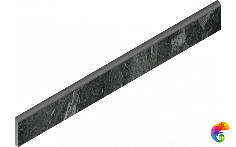 Italon Керамогранитный плинтус Skyfall Battiscopa Nero Smeraldo 7,2x60 Cer Ret