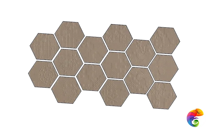 Керамогранит Mutina Dechirer Mosaico Random Decor Ecru Matt 22x45