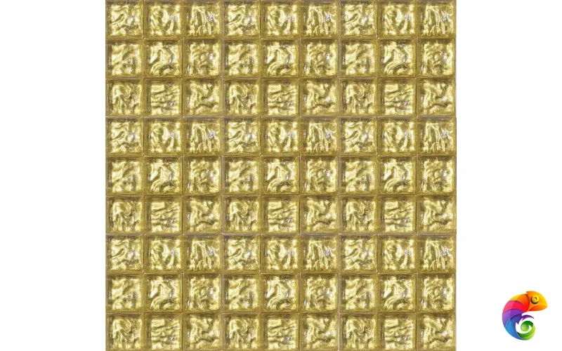 Agold Стеклянная мозаика  золото формованное гофрированное желтое размер чипа 1.5x1.5мм