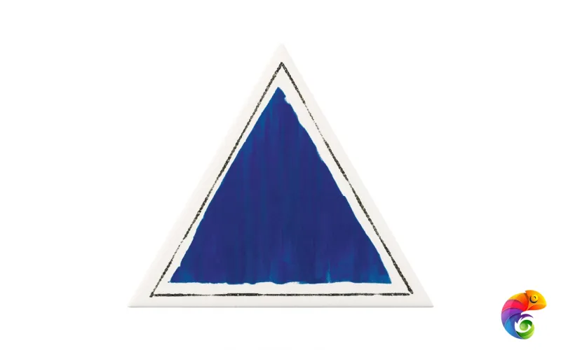 Керамическая плитка Petracers Triangolo Cornice Blu Su Bianco 17x17