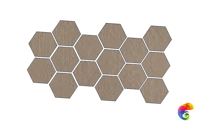 Керамогранит Mutina Dechirer Mosaico Random Decor Ecru Matt 22x45