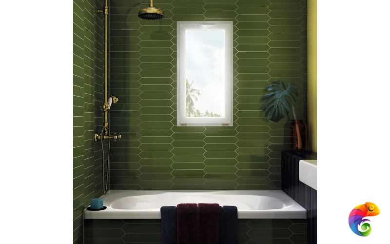 Керамическая плитка Equipe Arrow Green Kelp Luc 5x25