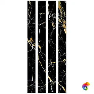 Стеклянный профиль Sicis You Glass  Electric Marble Marquinia Black 26,2 x 300 x 6 мм