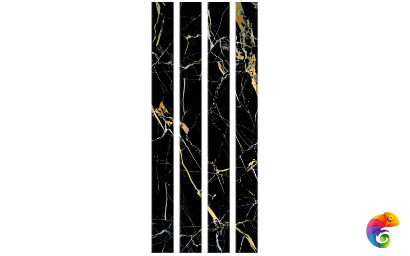 Стеклянный профиль Sicis You Glass  Electric Marble Marquinia Black 26,2 x 300 x 6 мм