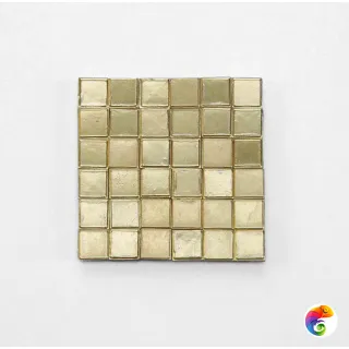 Agold Стеклянная мозаика 2x2 золото формованное гладкое желтое AFY-2021 сетка 327х327
