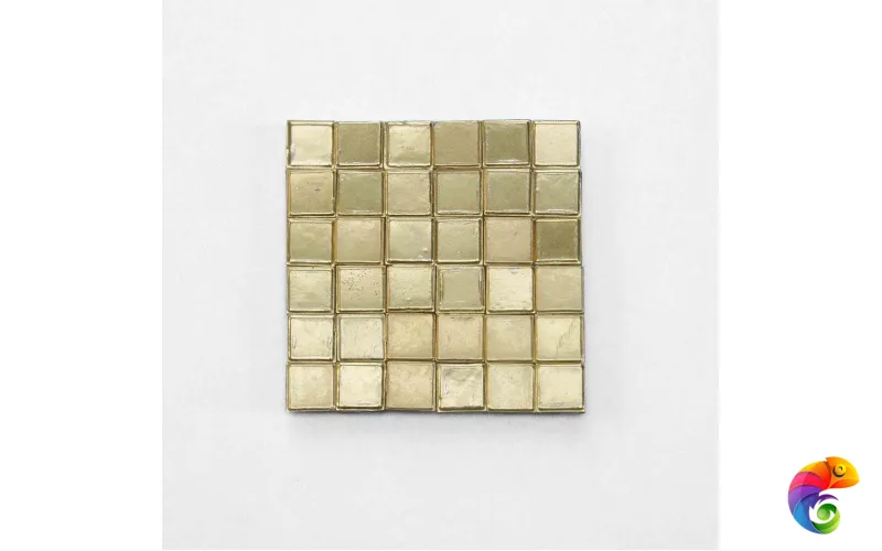 Agold Стеклянная мозаика 2x2 золото формованное гладкое желтое AFY-2021 сетка 327х327