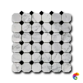 Мозаика ART NATURA Octagon Pattern MM Octagon-Bianco+Nero 30,5x30,5