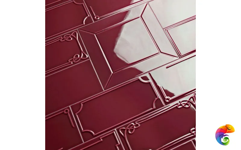Керамическая плитка Etruria Design Art Deco Vectorframe C Burgundy 1° Scelta 12,5x25