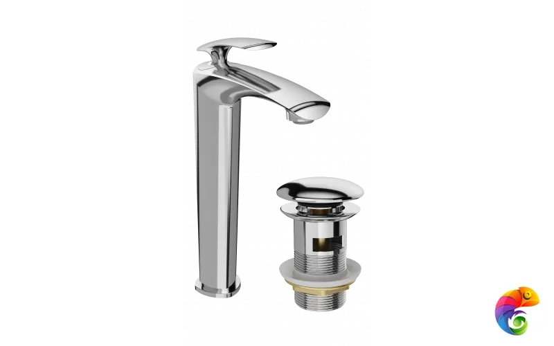 Смеситель для раковины STWORKI Гётеборг S03020CR + донный клапан SW-001CR хром