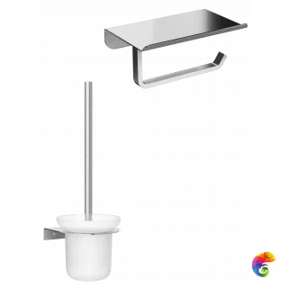 Набор STWORKI Держатель для туалетной бумаги Киркенес S45345CR + Ершик для унитаза Дублин S41390CR