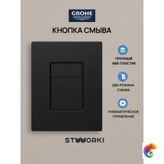 Кнопка смыва для инсталляции Grohe Rapid SL 38772021 STWORKI Эстерсунд S31505BK АБС-пластик, цвет матовый черный