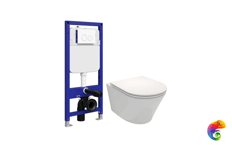 Комплект 5 в 1: Инсталляция STWORKI Хельсинки S33500WH + Унитаз подвесной Jacob Delafon Rodin+ EDY102-00 + Сиденье E23280-00 с микролифтом + Комплект шумоизоляции + Кнопка глянцевая белая