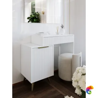 Туалетный столик DIWO Краснодар 101,6x87x43 см, белая, ручка золото