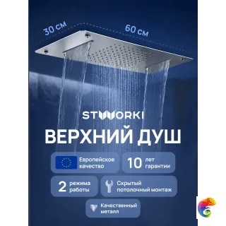 Верхний душ STWORKI STUDIO S512692S сталь