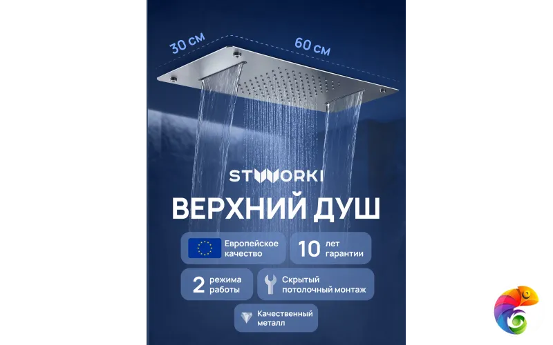 Верхний душ STWORKI STUDIO S512692S сталь