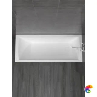 Акриловая ванна STWORKI Лерум без опоры 180x80 см, пристенная, белая