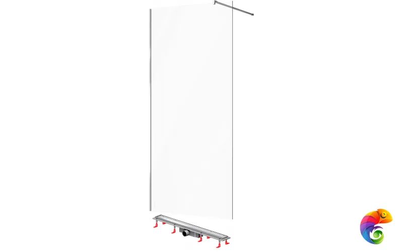 Душевая перегородка STWORKI Берген 100 см, MV-BE-100-CR + Душевой трап (лоток) AM.PM PrimeFlow Tile 80 см, W02SC-U11-080-04SB