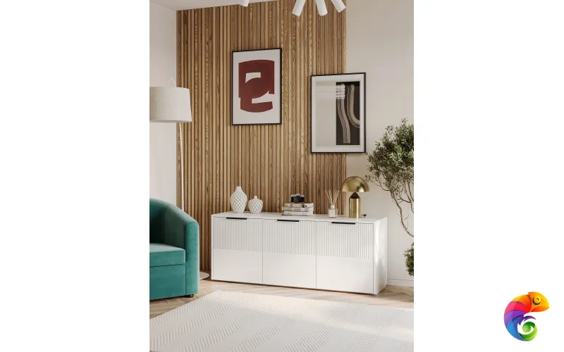 Комод DIWO Краснодар 150x60x43 см, белый, ручка черная